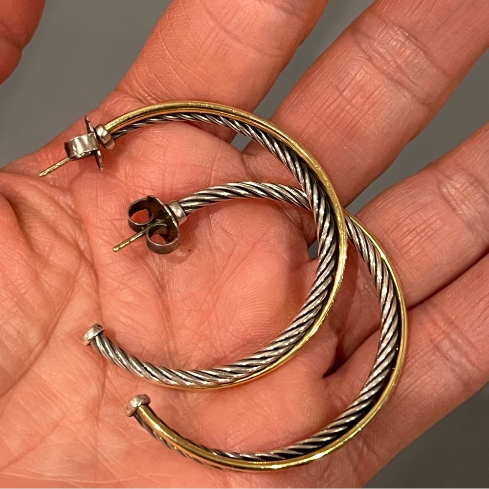COPY - David Yurman Crossover Hoop Earrings - 18K 925 - 42 mm/1.5 Inches - DY B… - Picture 6 of 6
